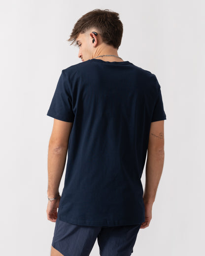 BOSS Orange Mens Metallic Stripe Logo T-Shirt - Navy 412