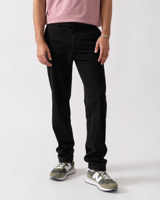 BOSS Orange Mens Regular Fit Chinos in Stretch-Cotton Satin - Black 001