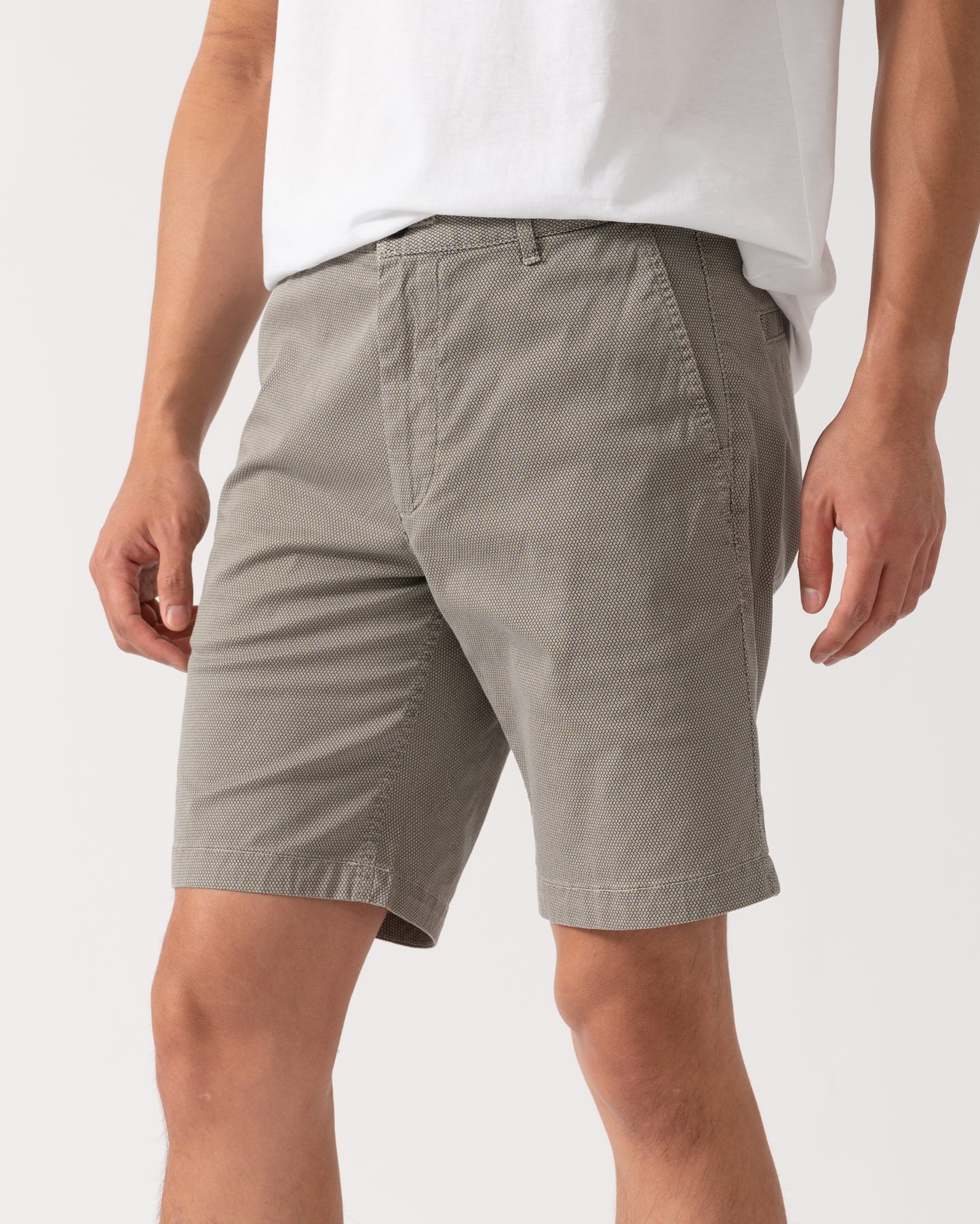 BOSS Orange Mens Slim-Fit Chino Shorts in Stretch-Cotton Twill - Grey 271