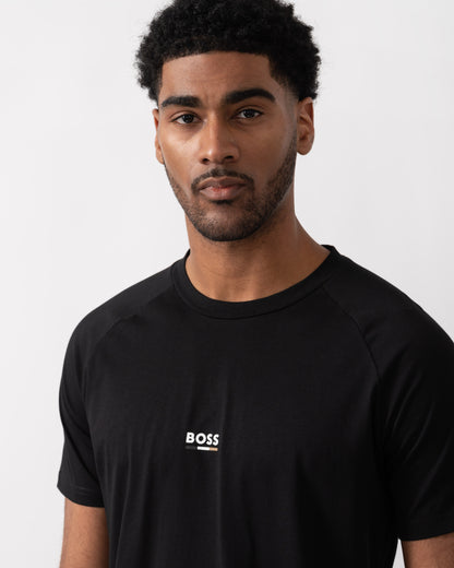 BOSS Orange Mens Slim Fit Beach T - Shirt - Black 005 | CHO | Designer Mens Short Sleeve T - Shirts & Tops