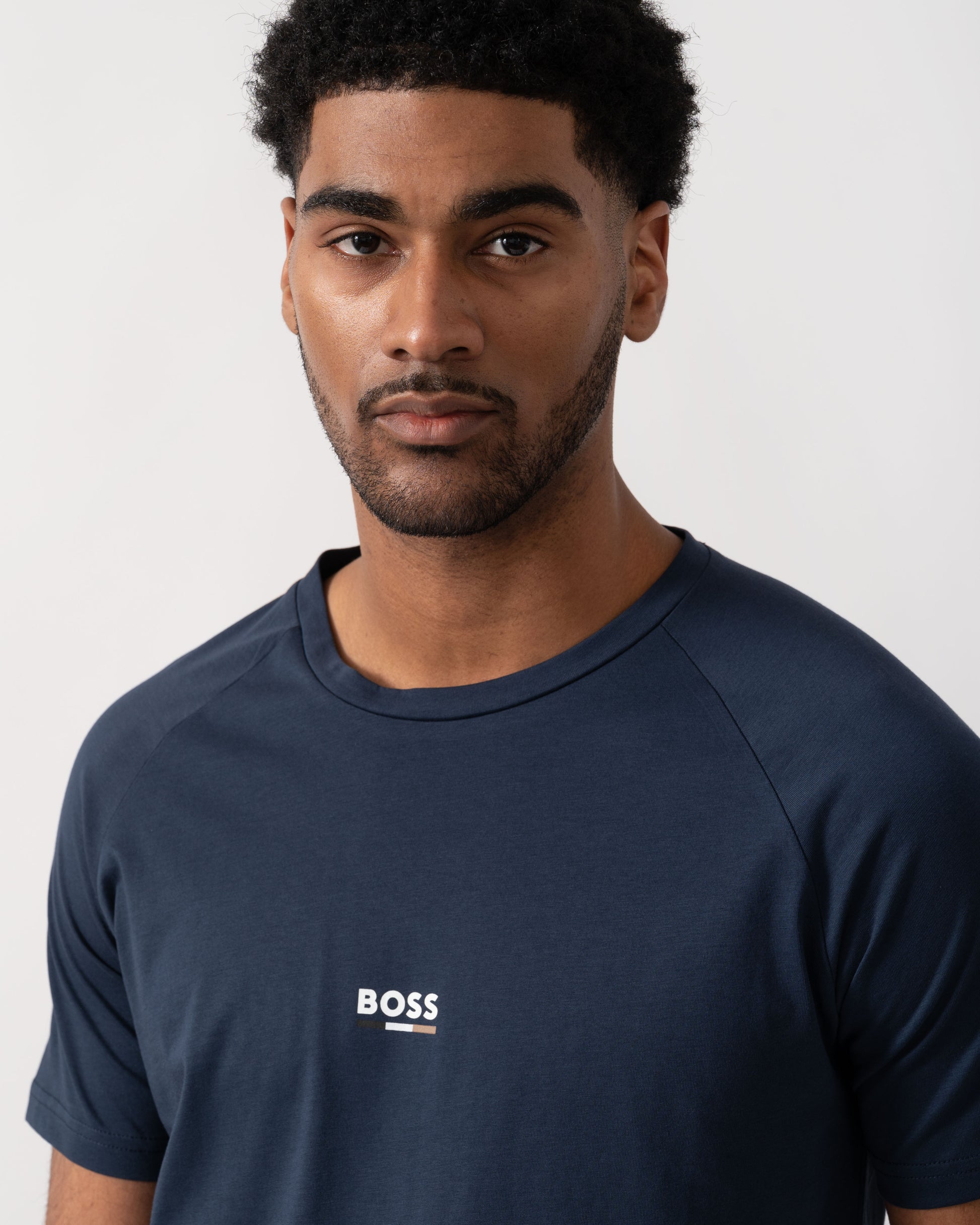 BOSS Orange Mens Slim Fit Beach T - Shirt - Navy 415 | CHO | Designer Mens Short Sleeve T - Shirts & Tops