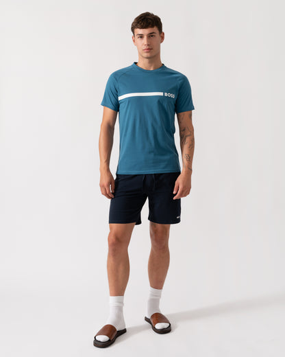 BOSS Orange Mens Slim Fit Beach T-Shirt - Open Blue 471