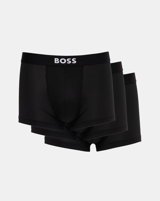 BOSS Orange Micro ONE 3-Pack Mens Trunks pack shot black