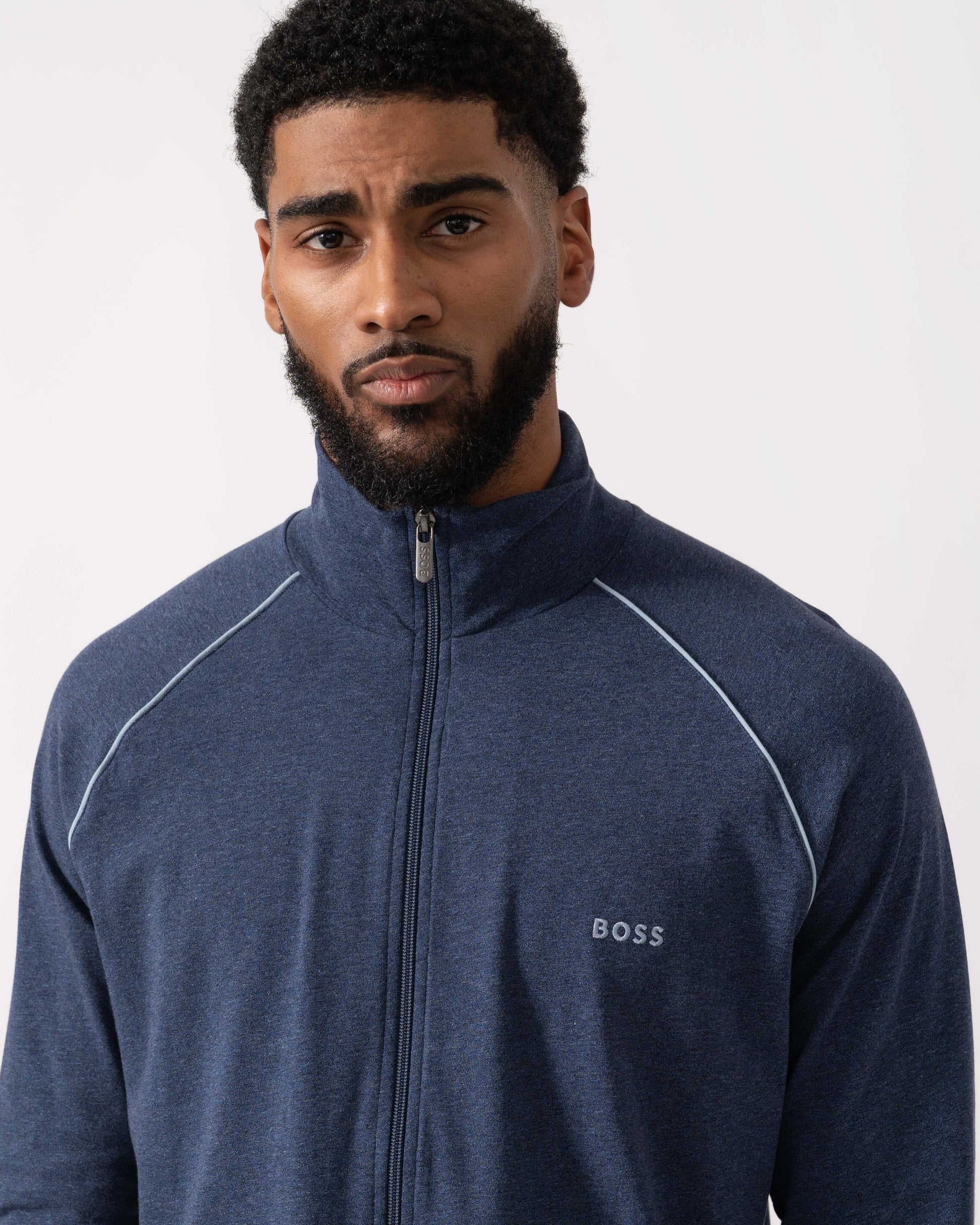 BOSS Orange Mix & Match Full Zip Loungewear Jacket close up