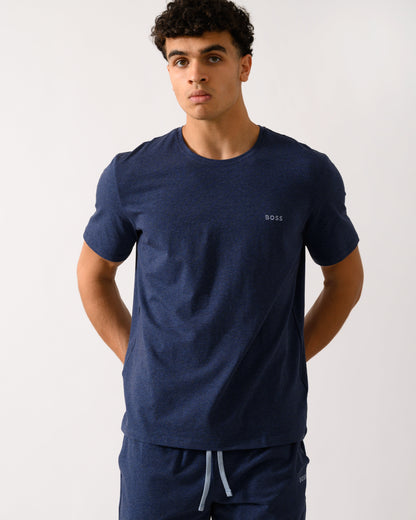 BOSS Orange Mix&Match Mens Stretch-Cotton Loungewear T-Shirt with Embroidered Logo - Open Blue 460