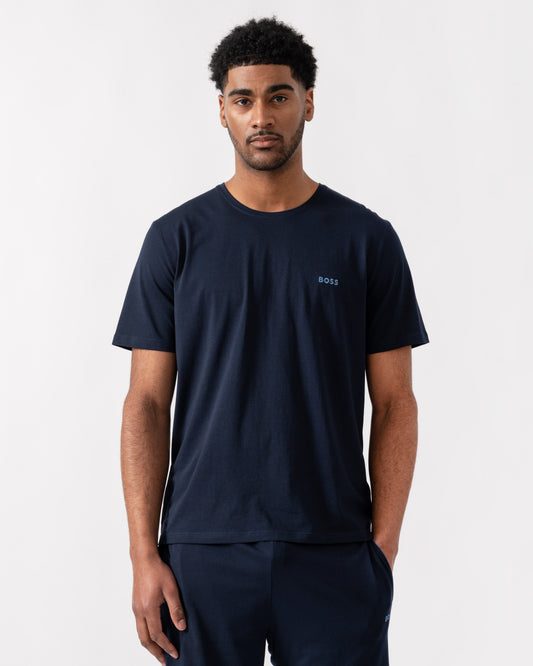 BOSS Orange Mix&Match Mens Stretch-Cotton Loungewear T-Shirt with Embroidered Logo - Dark Blue 404
