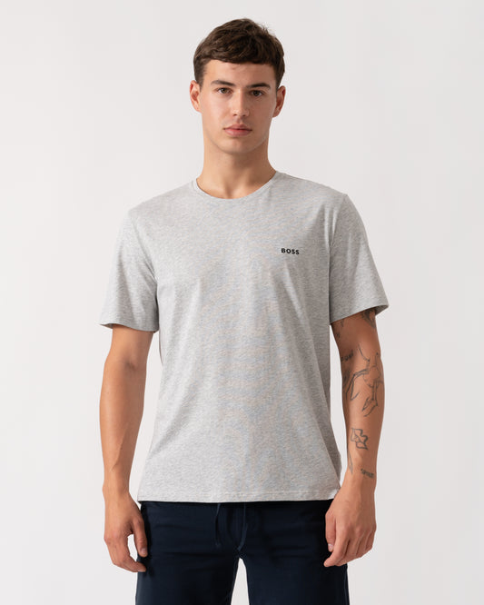 BOSS Orange Mix&Match Mens Stretch-Cotton Loungewear T-Shirt with Embroidered Logo - Light/Pastel Grey 051
