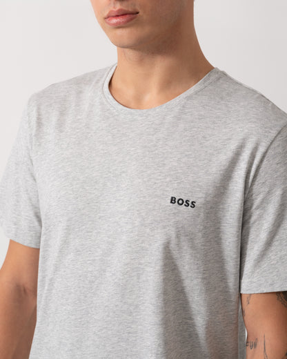 BOSS Orange Mix&Match Mens Stretch-Cotton Loungewear T-Shirt with Embroidered Logo - Light/Pastel Grey 051
