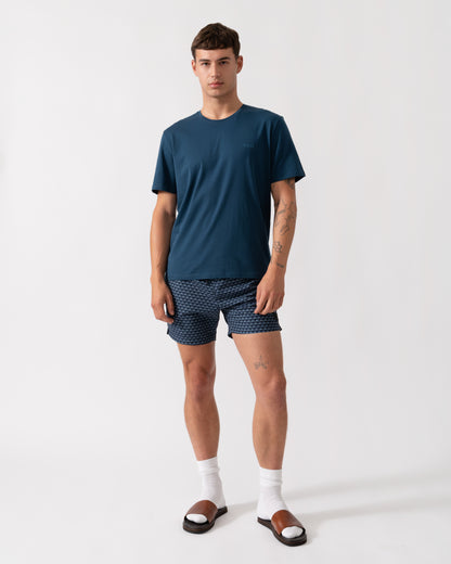 BOSS Orange Mix&Match Mens Stretch-Cotton Loungewear T-Shirt with Embroidered Logo - Open Blue 480