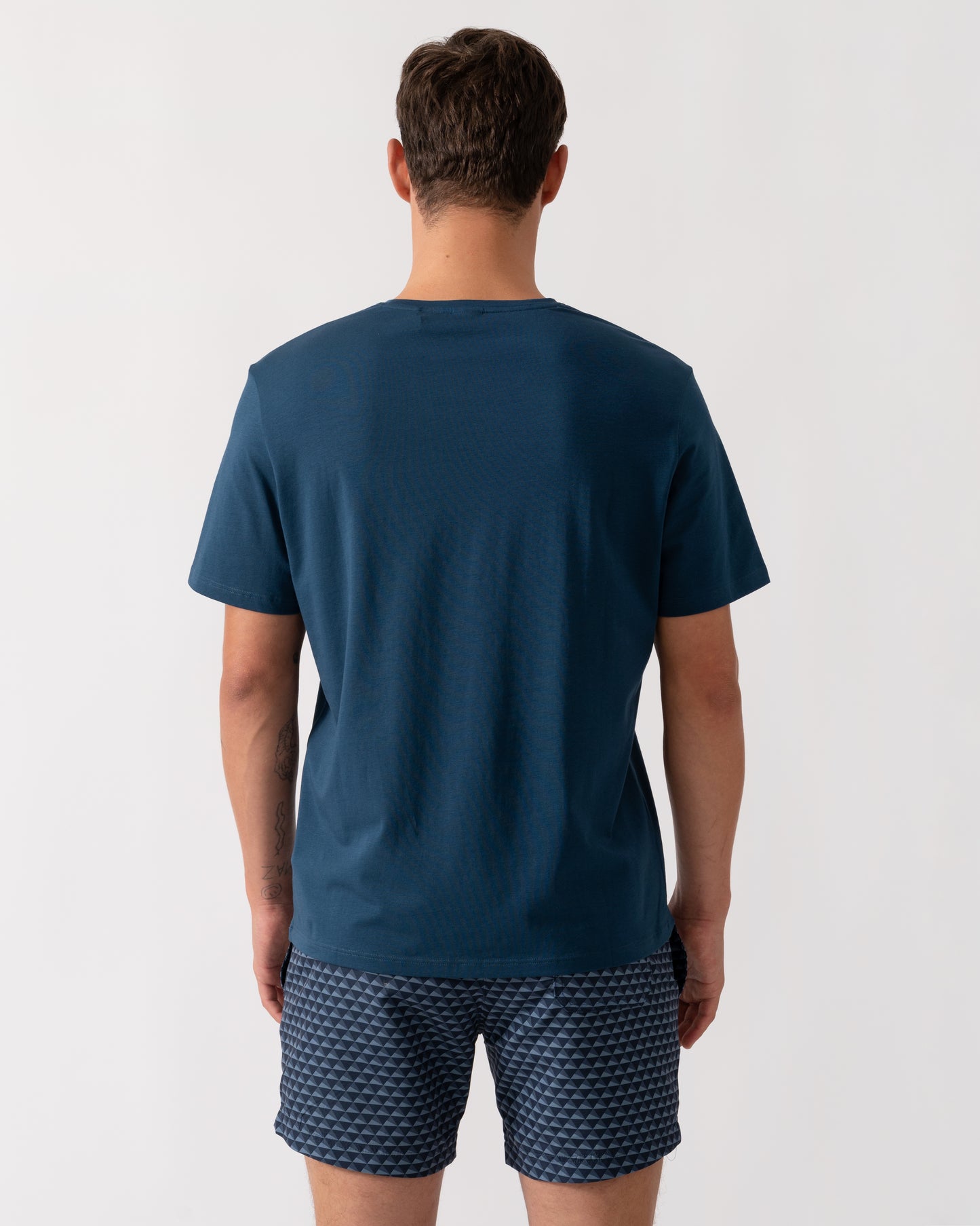 BOSS Orange Mix&Match Mens Stretch-Cotton Loungewear T-Shirt with Embroidered Logo - Open Blue 480
