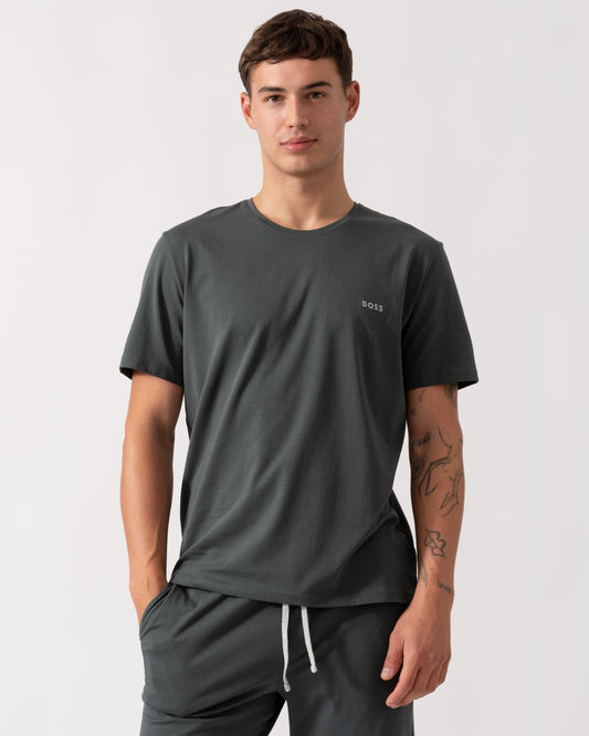 BOSS Orange Mix&Match Mens Stretch-Cotton Loungewear T-Shirt with Embroidered Logo - Open Green 345