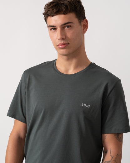 BOSS Orange Mix&Match Mens Stretch-Cotton Loungewear T-Shirt with Embroidered Logo - Open Green 345