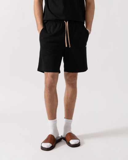 BOSS Orange Mix & Match Stretch-Cotton Loungewear Shorts with Embroidered Logo - Black 002 main