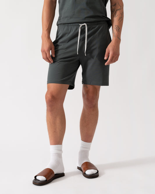 BOSS Orange Mix&Match Mens Stretch-Cotton Regular-Rise Loungewear Shorts with Embroidered Logo - Open Green 345