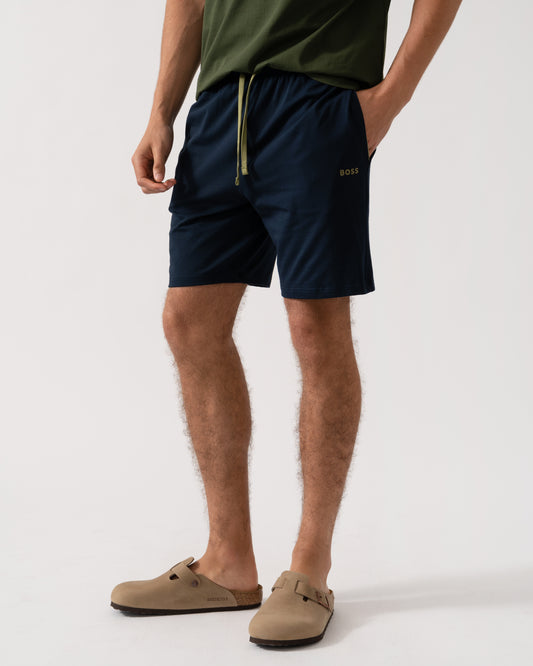 BOSS Orange Mix&Match Mens Stretch-Cotton Regular-Rise Loungewear Shorts with Embroidered Logo