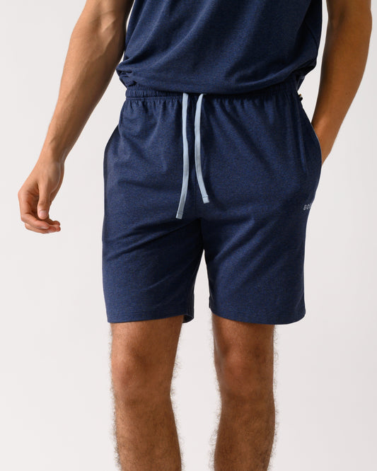 BOSS Orange Mix&Match Mens Stretch-Cotton Regular-Rise Loungewear Shorts with Embroidered Logo - Open Blue 460