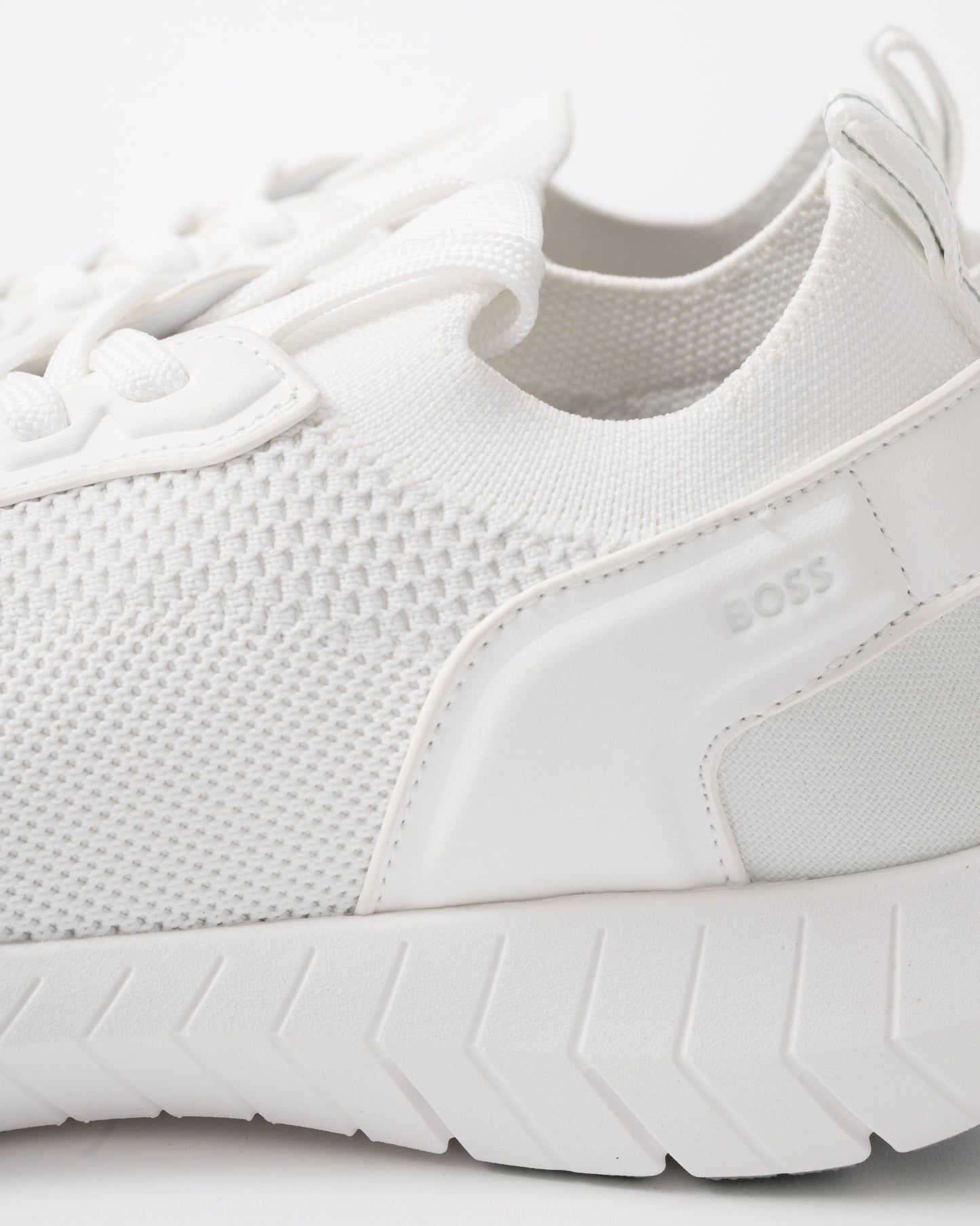 BOSS Orange Motion Mens Sock Trainers With Knitted Uppers - Open White 121 detail