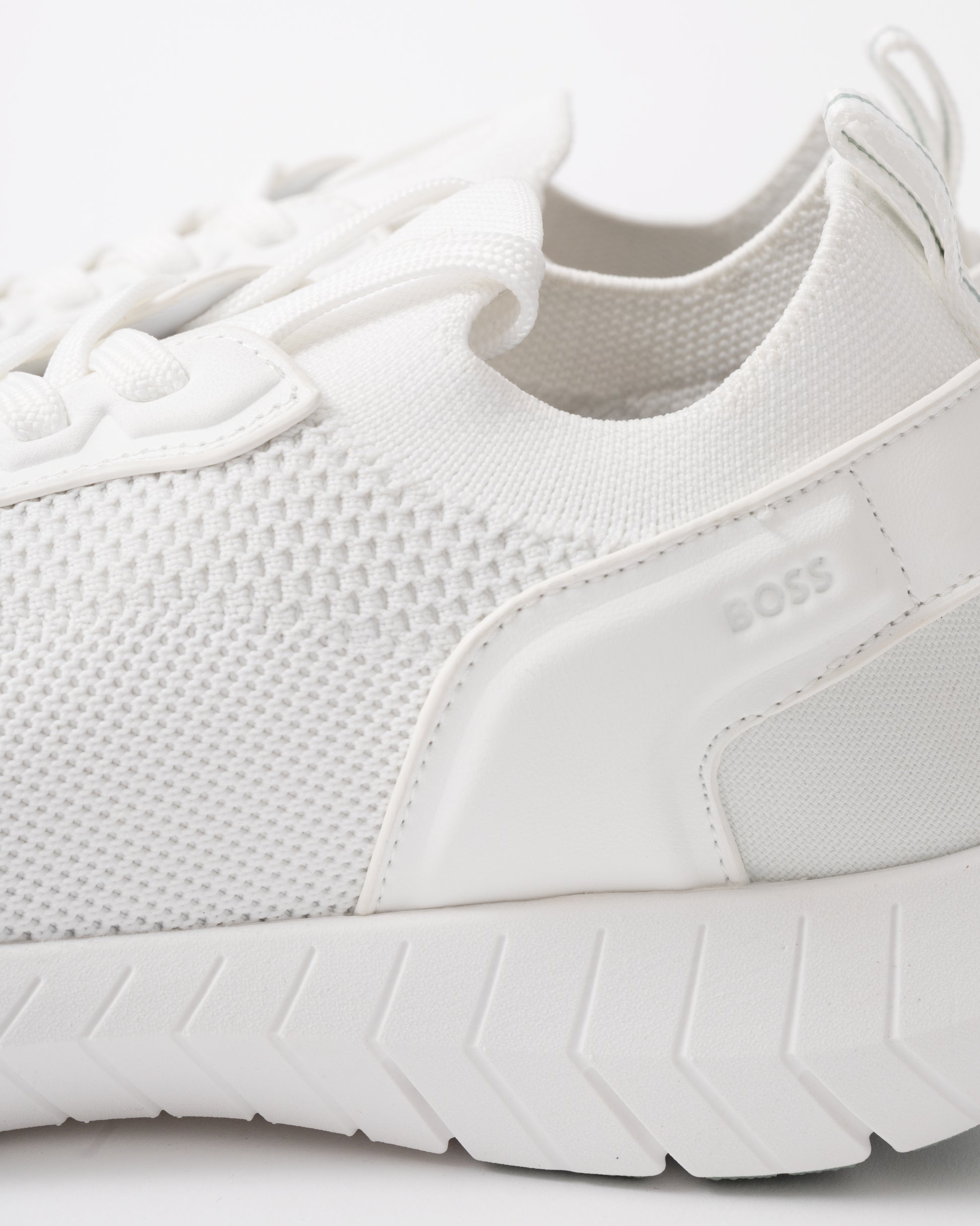 BOSS Orange Motion Mens Sock Trainers With Knitted Uppers - Open White 121 detail