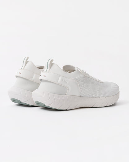 BOSS Orange Motion Mens Sock Trainers With Knitted Uppers - Open White 121 back