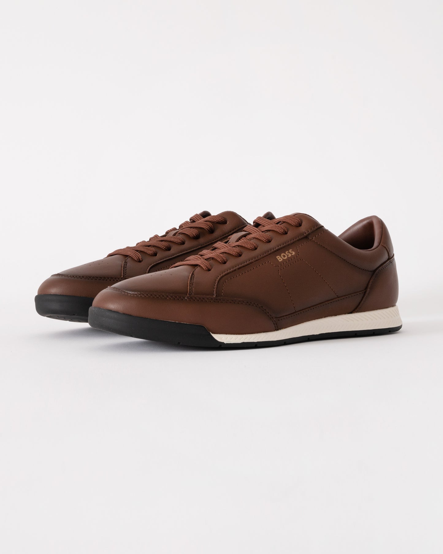 BOSS Orange Nitan Low Profile Bu Mens Trainers in Medium Brown 210