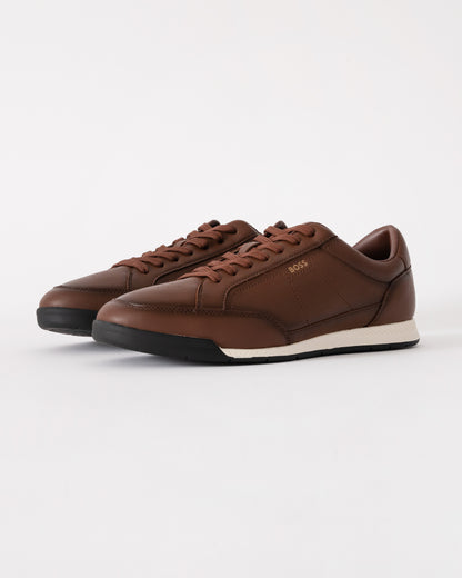 BOSS Orange Nitan Low Profile Bu Mens Trainers in Medium Brown 210
