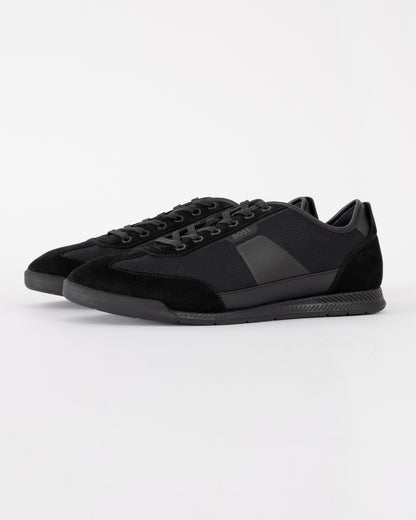 BOSS Orange Nitan Mens Mixed Material Trainers with Ridged Outsole - Black 005 | CHO | Designer Mens Trainers