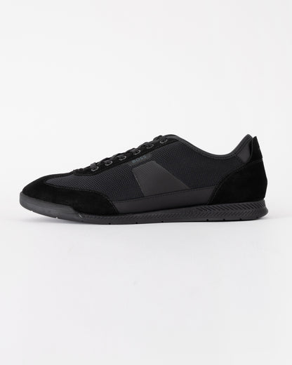 BOSS Orange Nitan Mens Mixed Material Trainers with Ridged Outsole - Black 005 | CHO | Designer Mens Trainers
