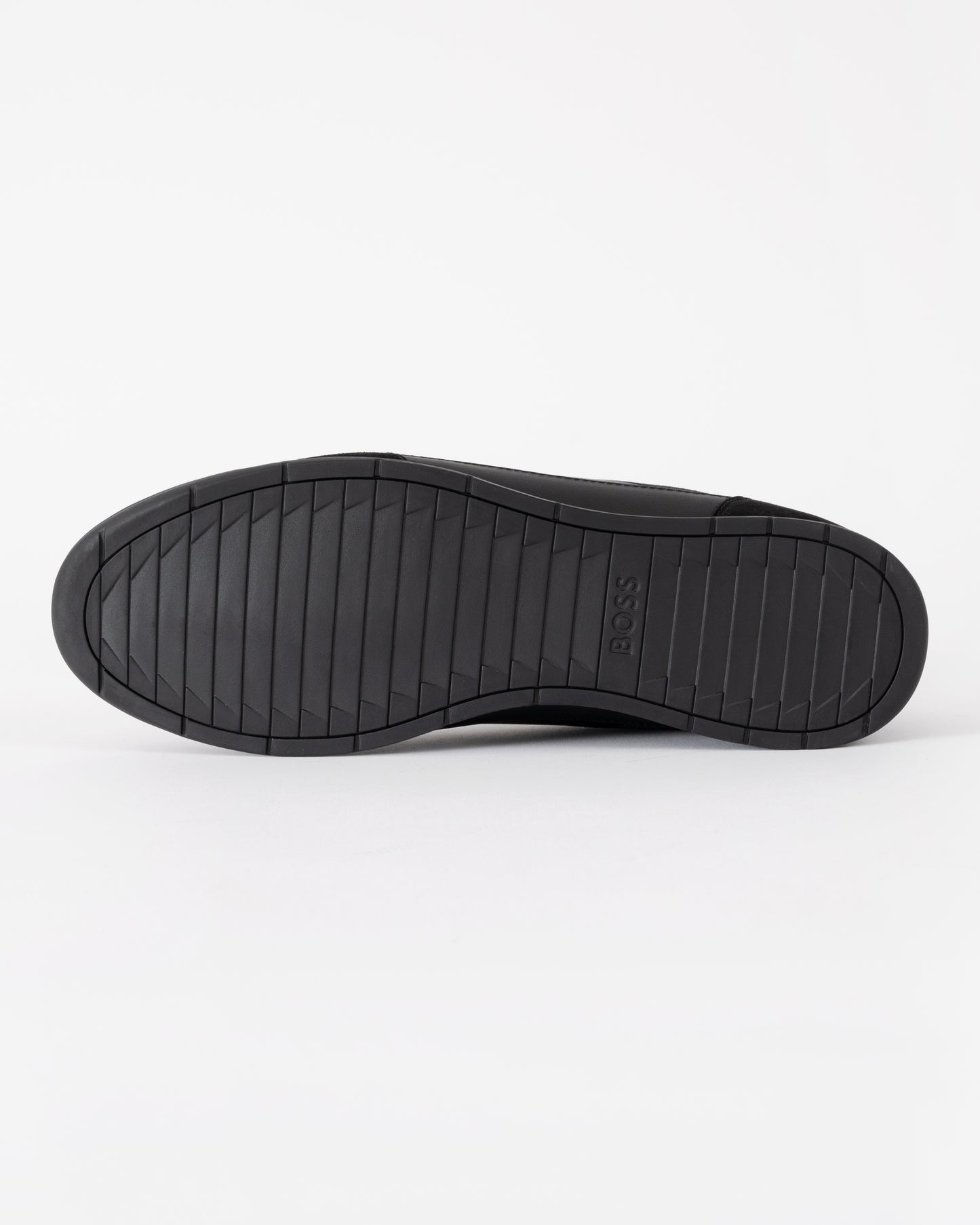 BOSS Orange Nitan Mens Mixed Material Trainers with Ridged Outsole - Black 005 | CHO | Designer Mens Trainers