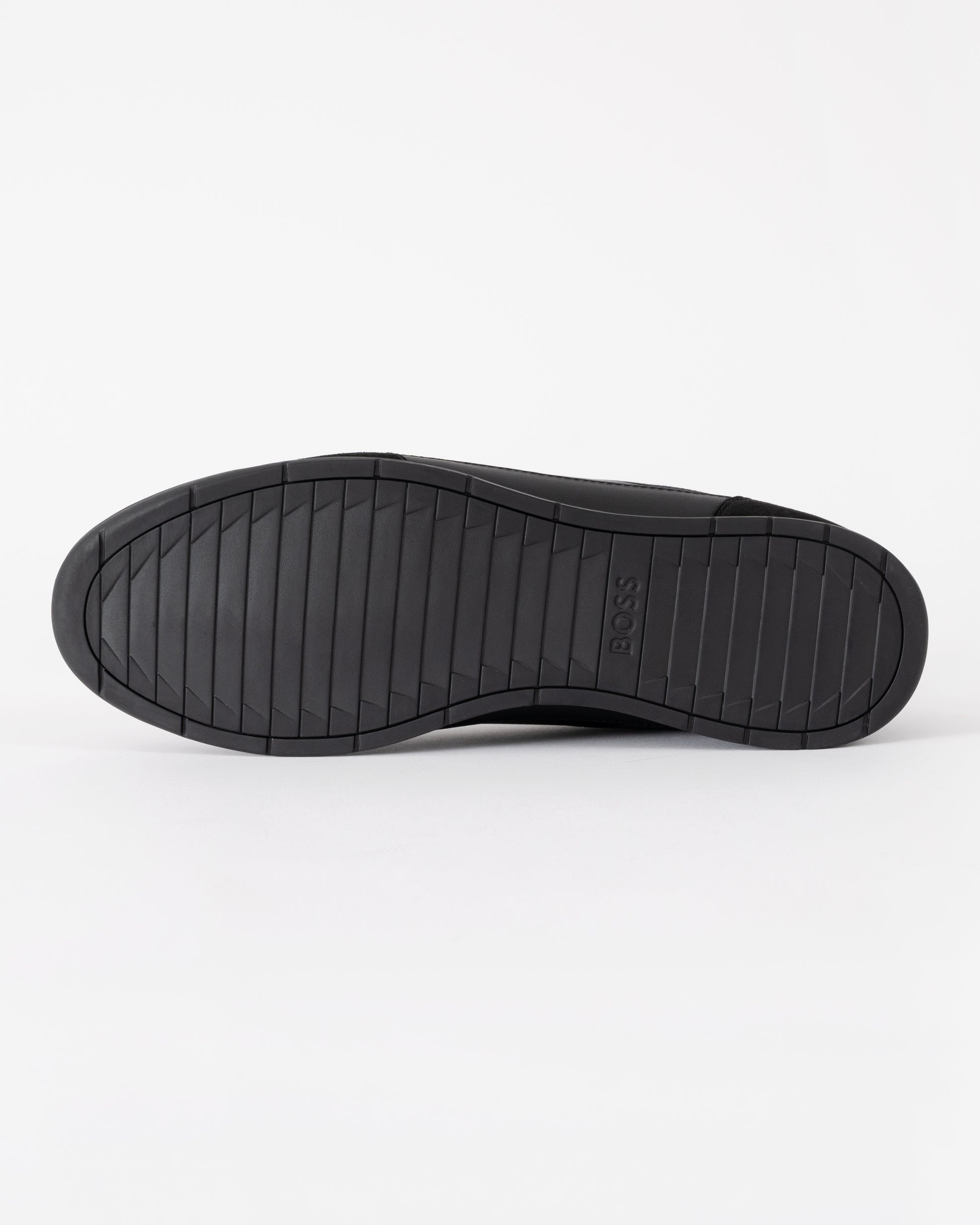 BOSS Orange Nitan Mens Mixed Material Trainers with Ridged Outsole - Black 005 | CHO | Designer Mens Trainers