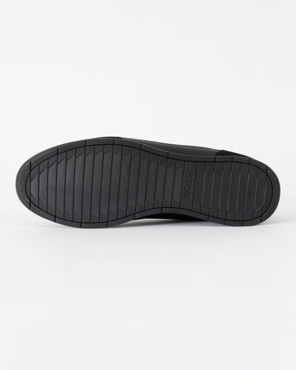 BOSS Orange Nitan Mens Mixed Material Trainers with Ridged Outsole - Black 005 | CHO | Designer Mens Trainers