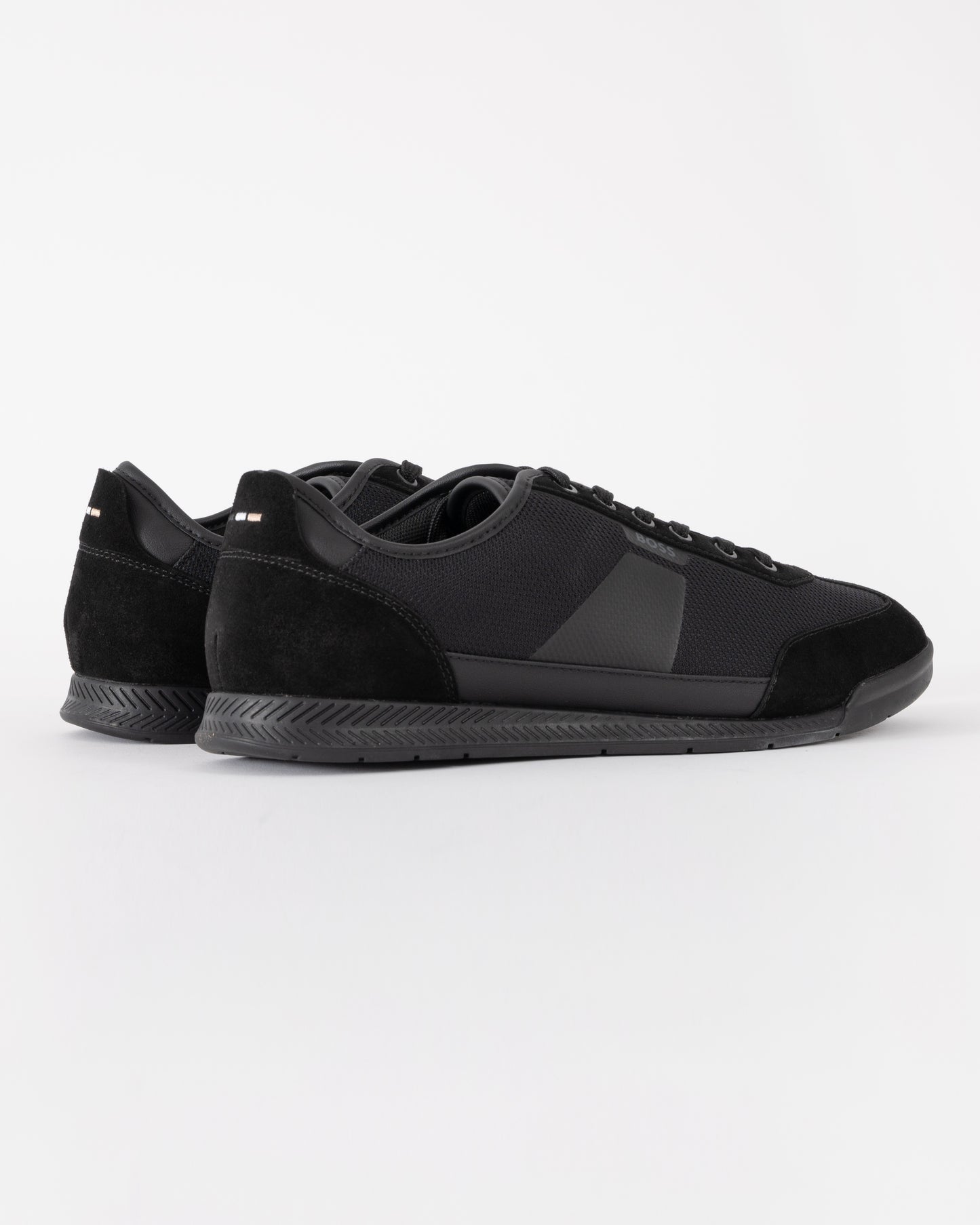 BOSS Orange Nitan Mens Mixed Material Trainers with Ridged Outsole - Black 005 | CHO | Designer Mens Trainers