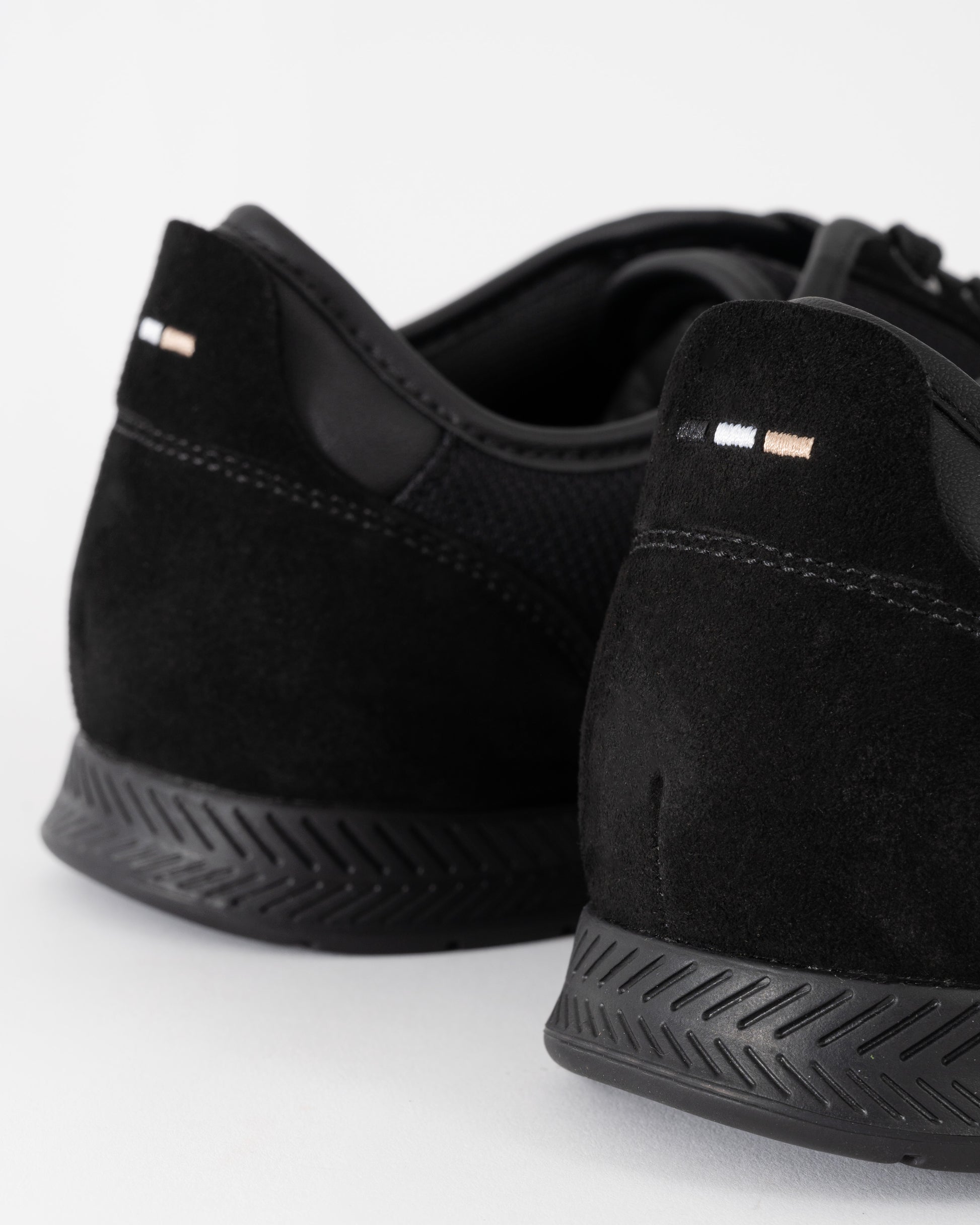 BOSS Orange Nitan Mens Mixed Material Trainers with Ridged Outsole - Black 005 | CHO | Designer Mens Trainers