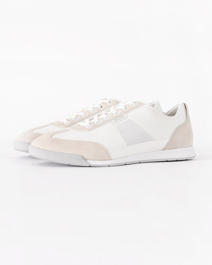 BOSS Orange Nitan Mens Mixed Material Trainers with Ridged Outsole - White 100 | CHO | Designer Mens Trainers