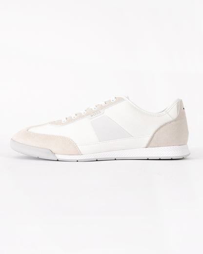 BOSS Orange Nitan Mens Mixed Material Trainers with Ridged Outsole - White 100 | CHO | Designer Mens Trainers