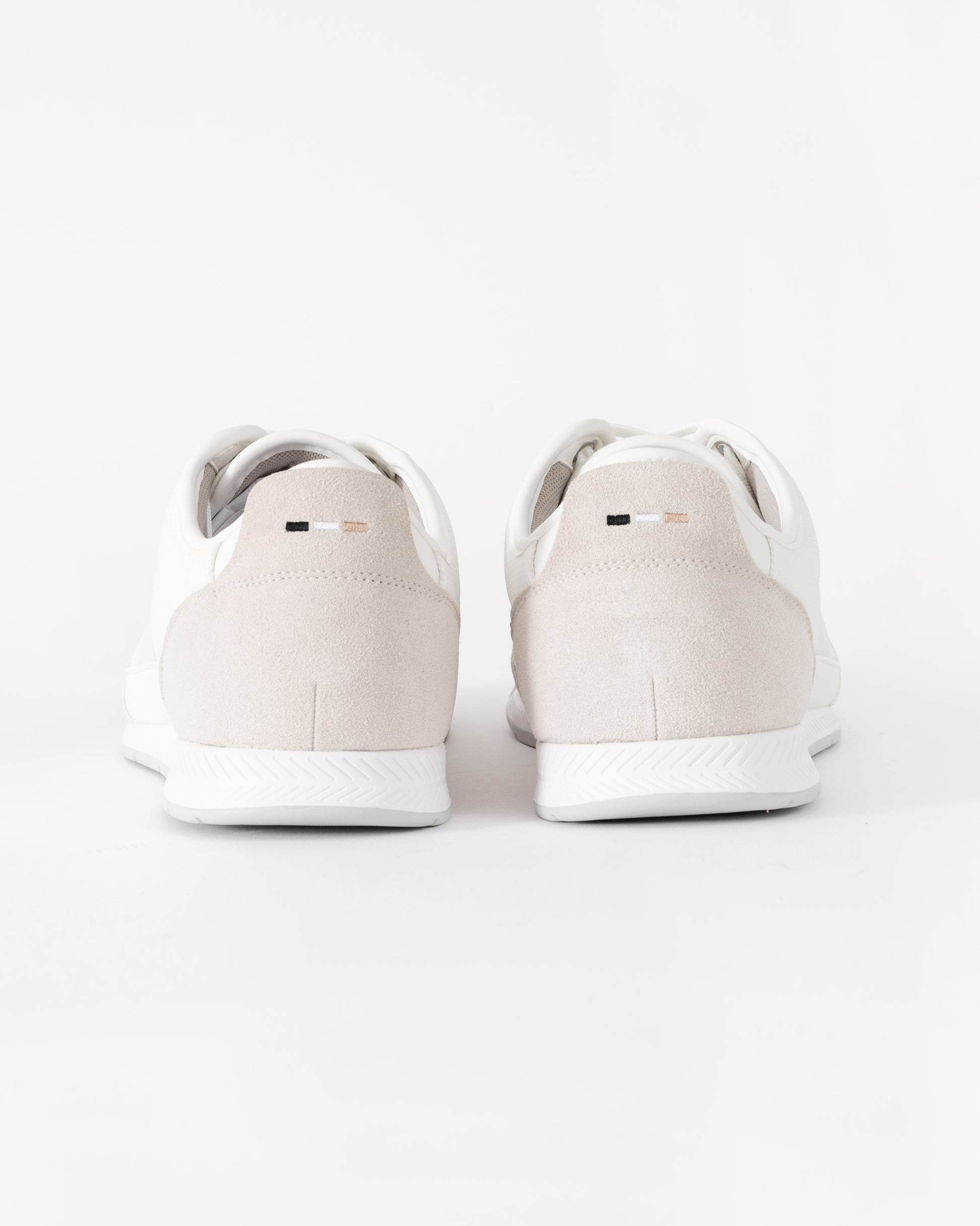 BOSS Orange Nitan Mens Mixed Material Trainers with Ridged Outsole - White 100 | CHO | Designer Mens Trainers