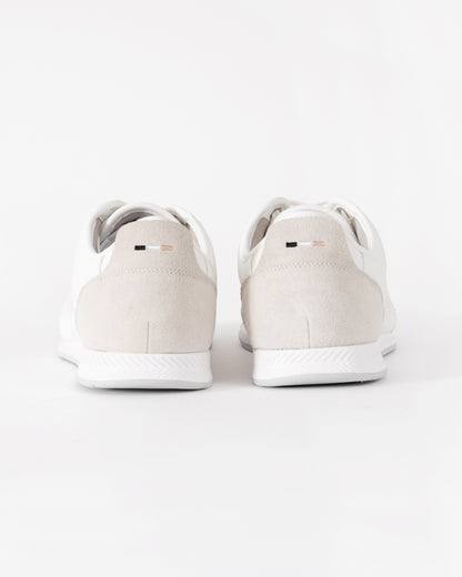BOSS Orange Nitan Mens Mixed Material Trainers with Ridged Outsole - White 100 | CHO | Designer Mens Trainers