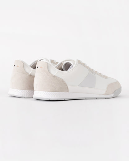 BOSS Orange Nitan Mens Mixed Material Trainers with Ridged Outsole - White 100 | CHO | Designer Mens Trainers