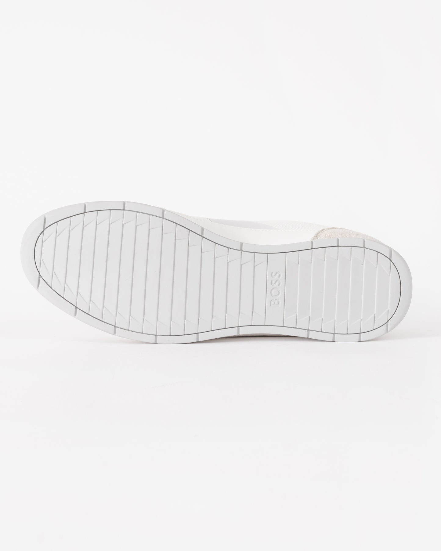 BOSS Orange Nitan Mens Mixed Material Trainers with Ridged Outsole - White 100 | CHO | Designer Mens Trainers