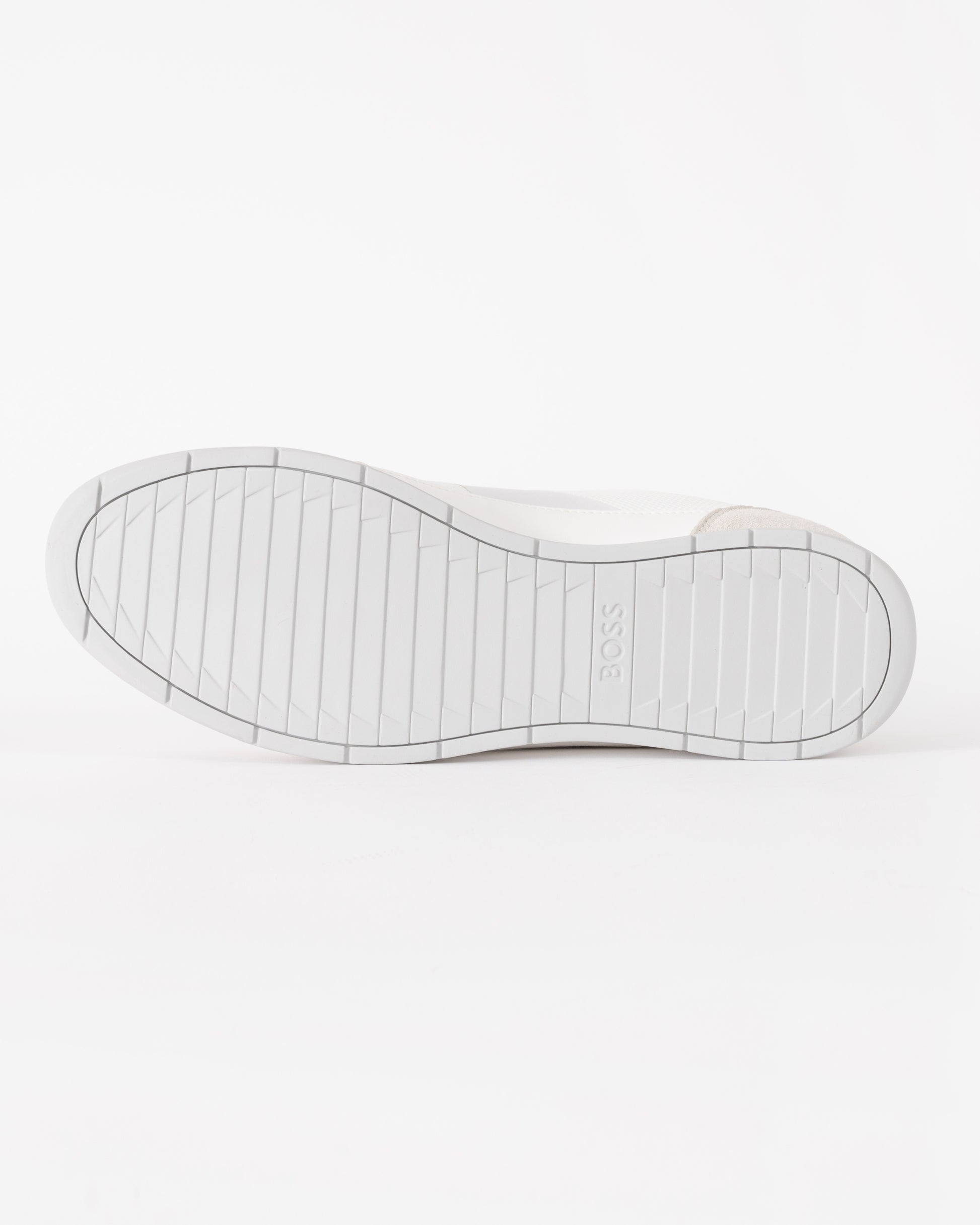 BOSS Orange Nitan Mens Mixed Material Trainers with Ridged Outsole - White 100 | CHO | Designer Mens Trainers