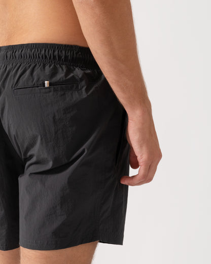 BOSS Orange Octopus Mens Contrast Logo Swim Shorts in Quick-Drying Fabric - Dark Grey 022