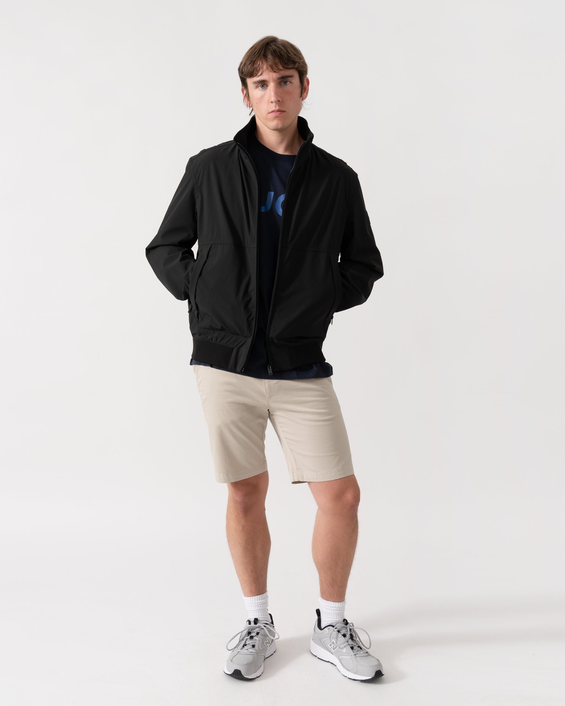 BOSS Orange Olik Mens Water-Repellent Softshell Jacket with Detachable Sleeves  - Black 001