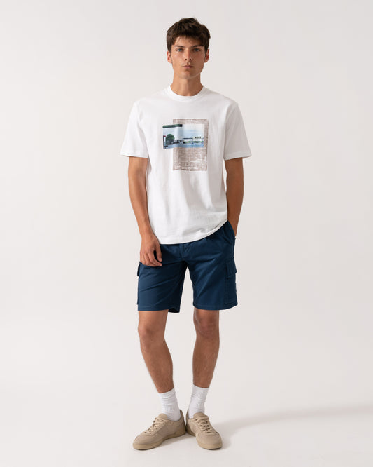 BOSS Orange Ontheway Mens Graphic Print T-Shirt - White 100