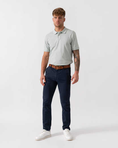 BOSS Orange Passenger Modern Slim-Fit Polo Shirt - Silver 043 - Full Length