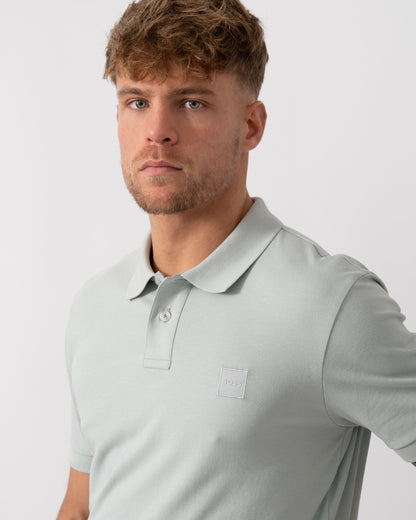 BOSS Orange Passenger Modern Slim-Fit Polo Shirt - Silver 043 - Detail
