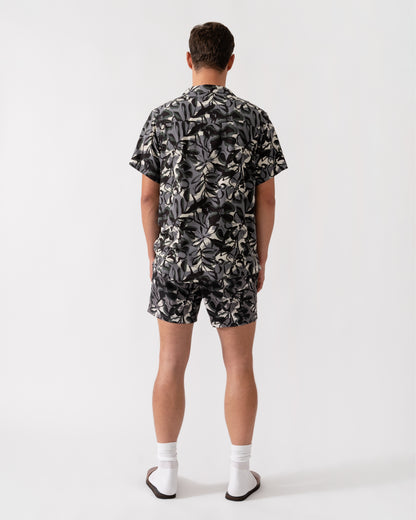 BOSS Orange Piranha Mens Tropical Print Quick-Drying Swim Shorts - Open Grey 062