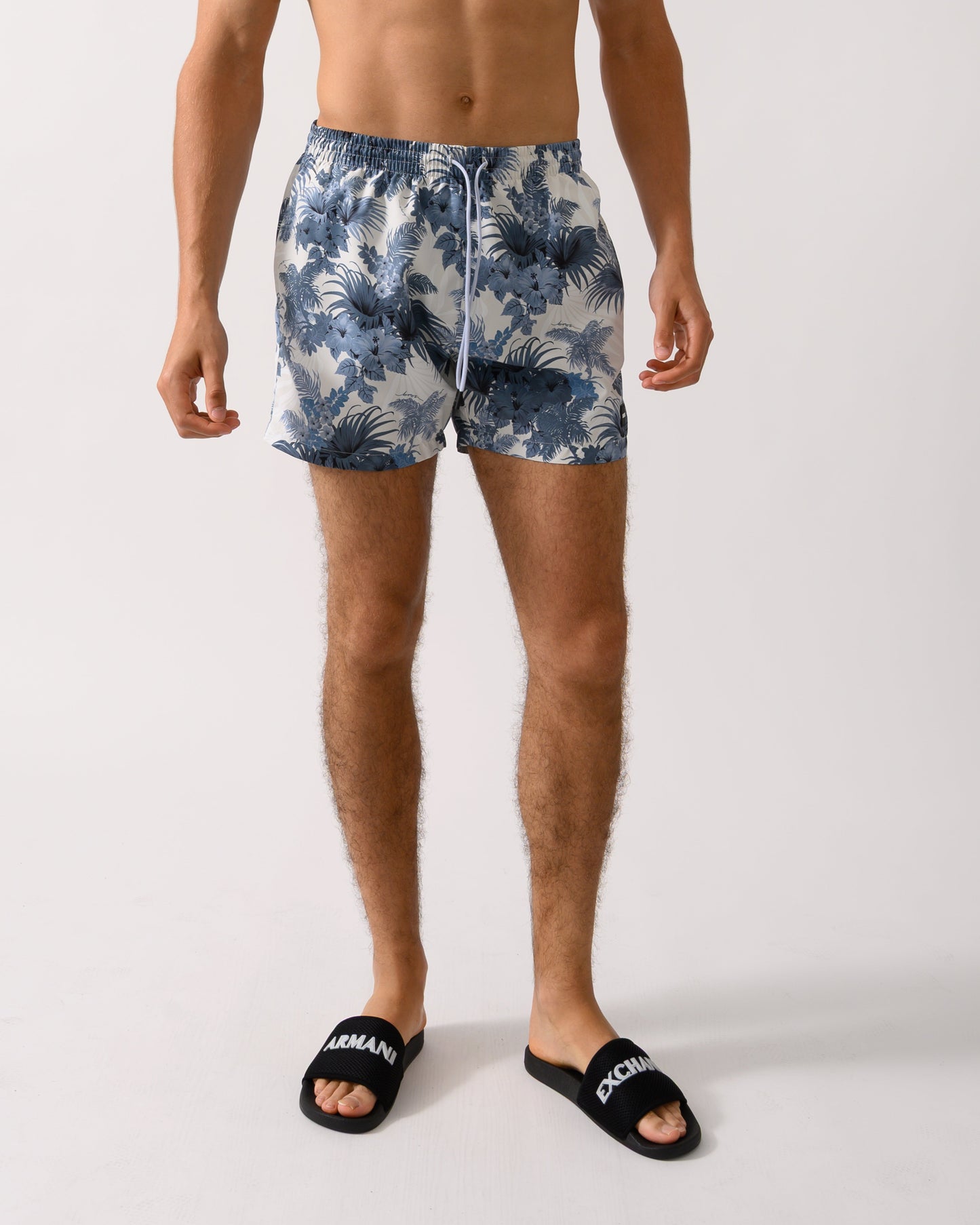 BOSS Orange Piranha Mens Tropical Print Quick-Drying Swim Shorts - Open Blue 483