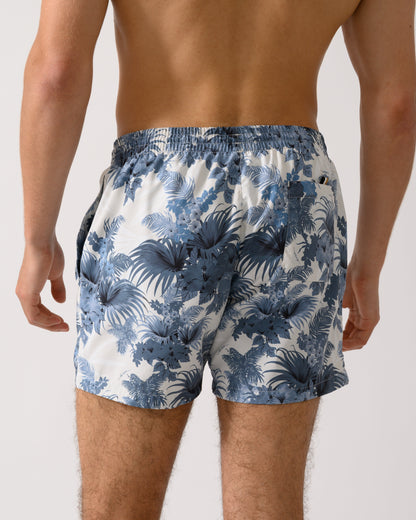 BOSS Orange Piranha Mens Tropical Print Quick-Drying Swim Shorts - Open Blue 483