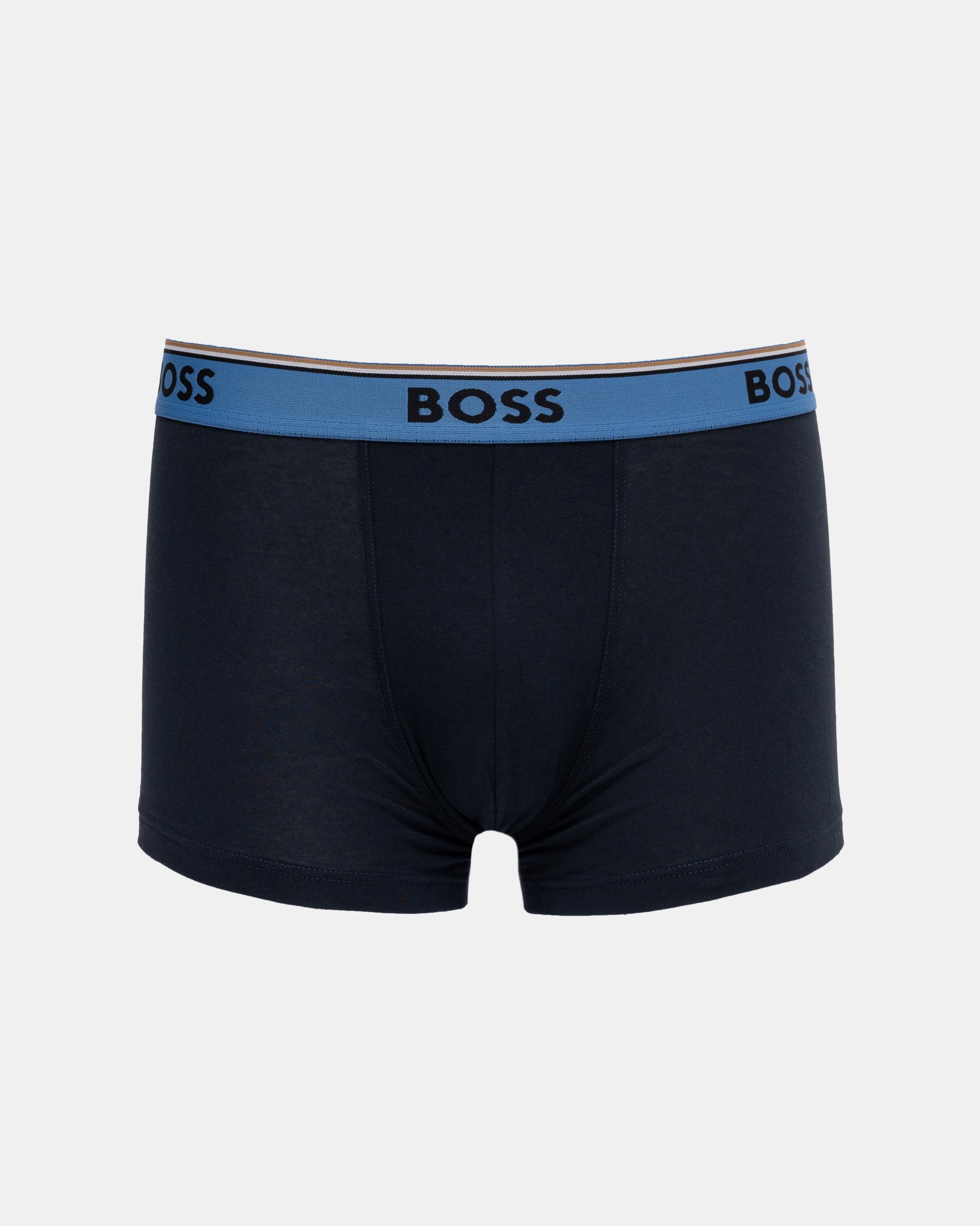 BOSS Orange Power 3-Pack Mens Trunks - Open Blue 461 - CHO - Designer Mens Underwear