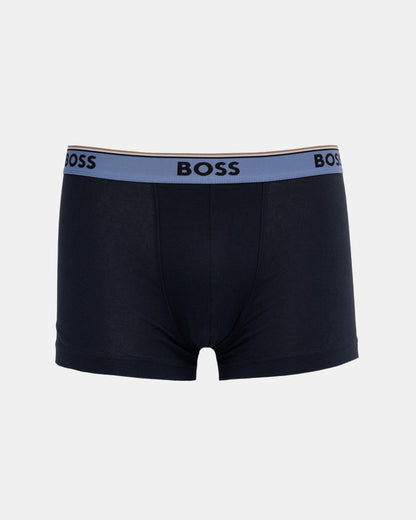 BOSS Orange Power 3-Pack Mens Trunks - Open Blue 461 - CHO - Designer Mens Underwear
