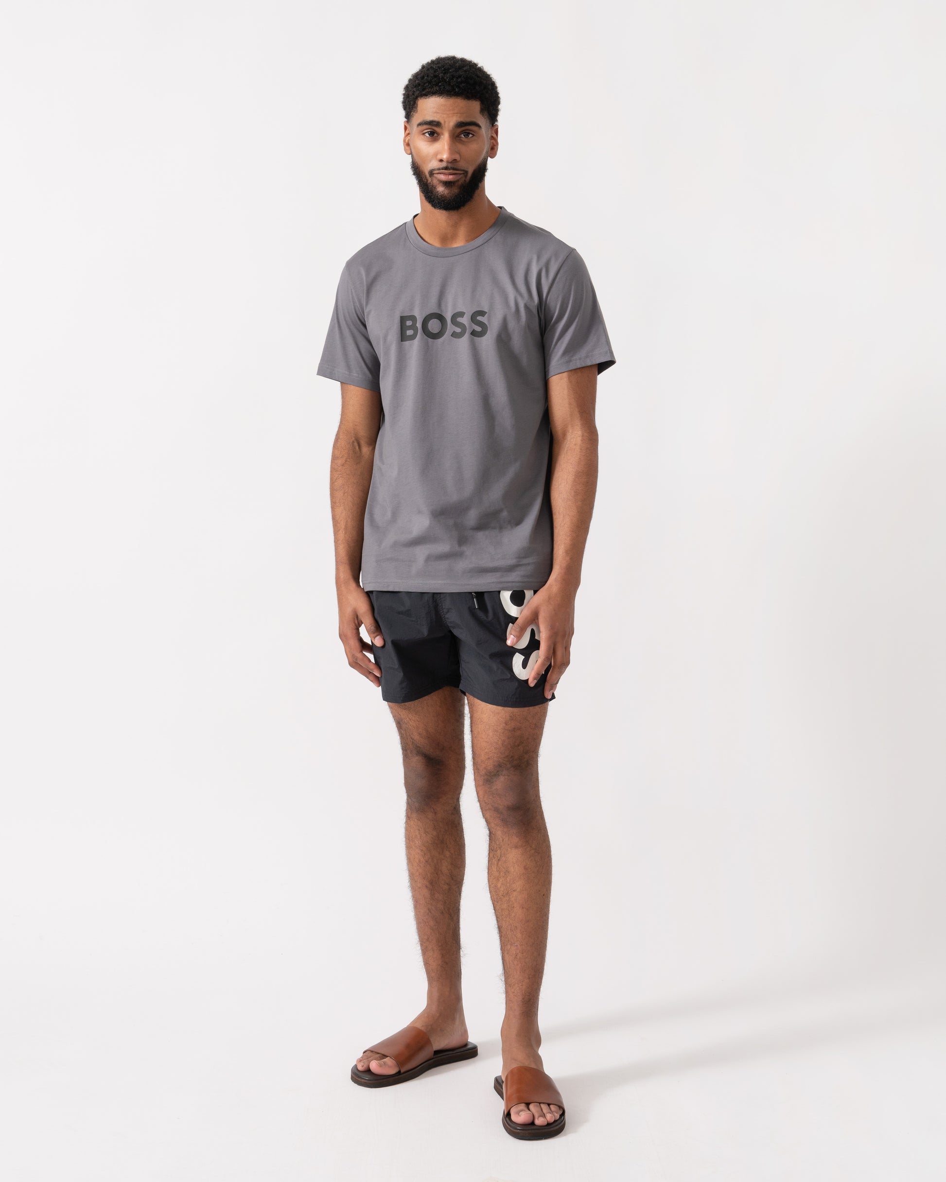 BOSS Orange RN Relaxed Fit T-Shirt With Contrast Logo full length